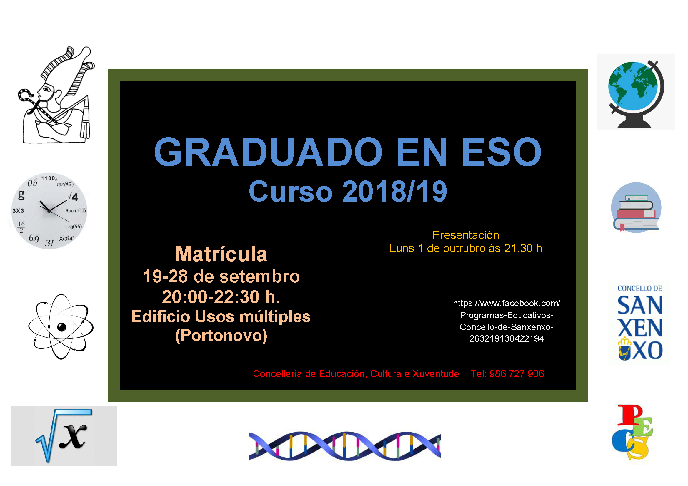 Ábrese o prazo de matricula para a obtención do graduado en E. S.O. 
