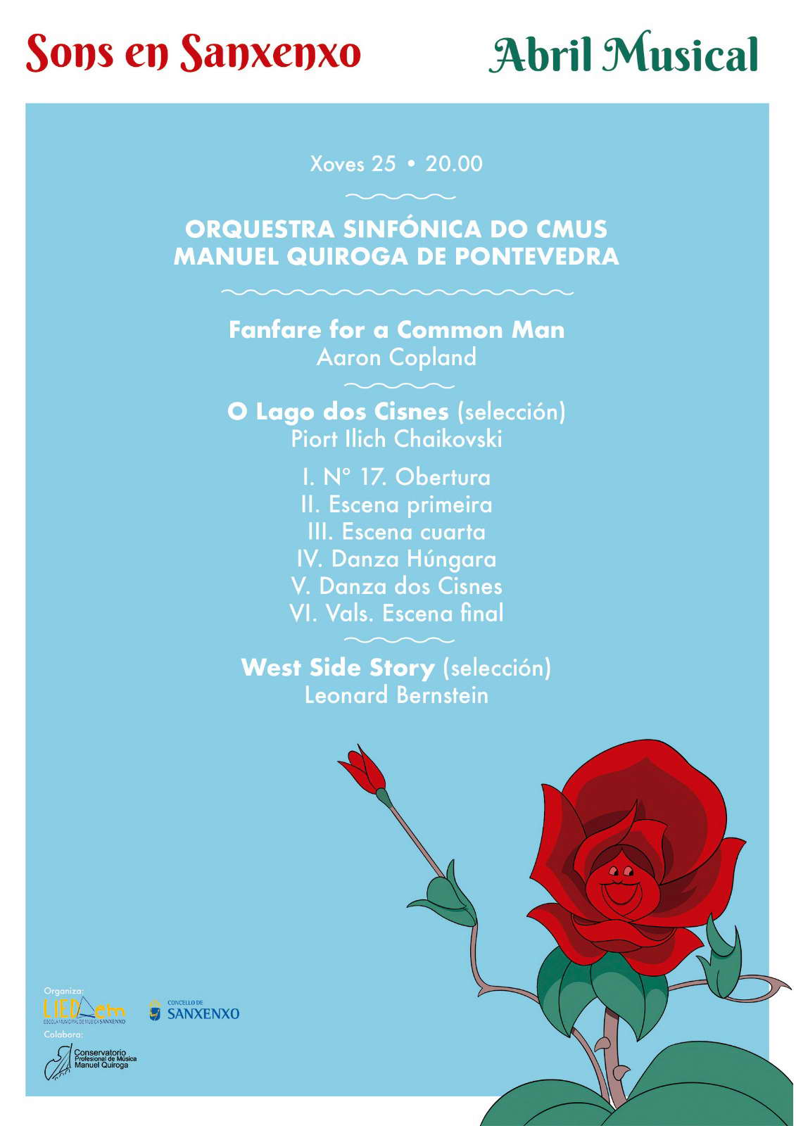 Hoxe ás 20:00 horas no Pazo Emilia Pardo Bazán actúa a Orquestra Sinfónica do CMUS Manuel Quiroga de Pontevedra