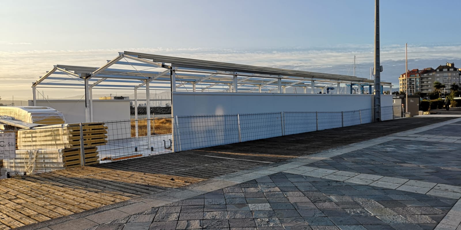 As obras do novo edificio de piragüismo de Portonovo estarán rematadas en tres semanas