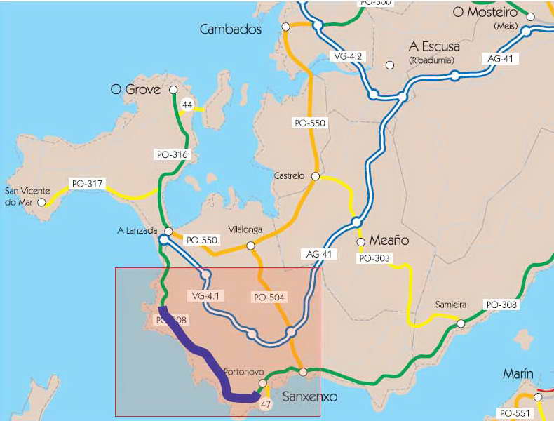 mapa sanxenxo