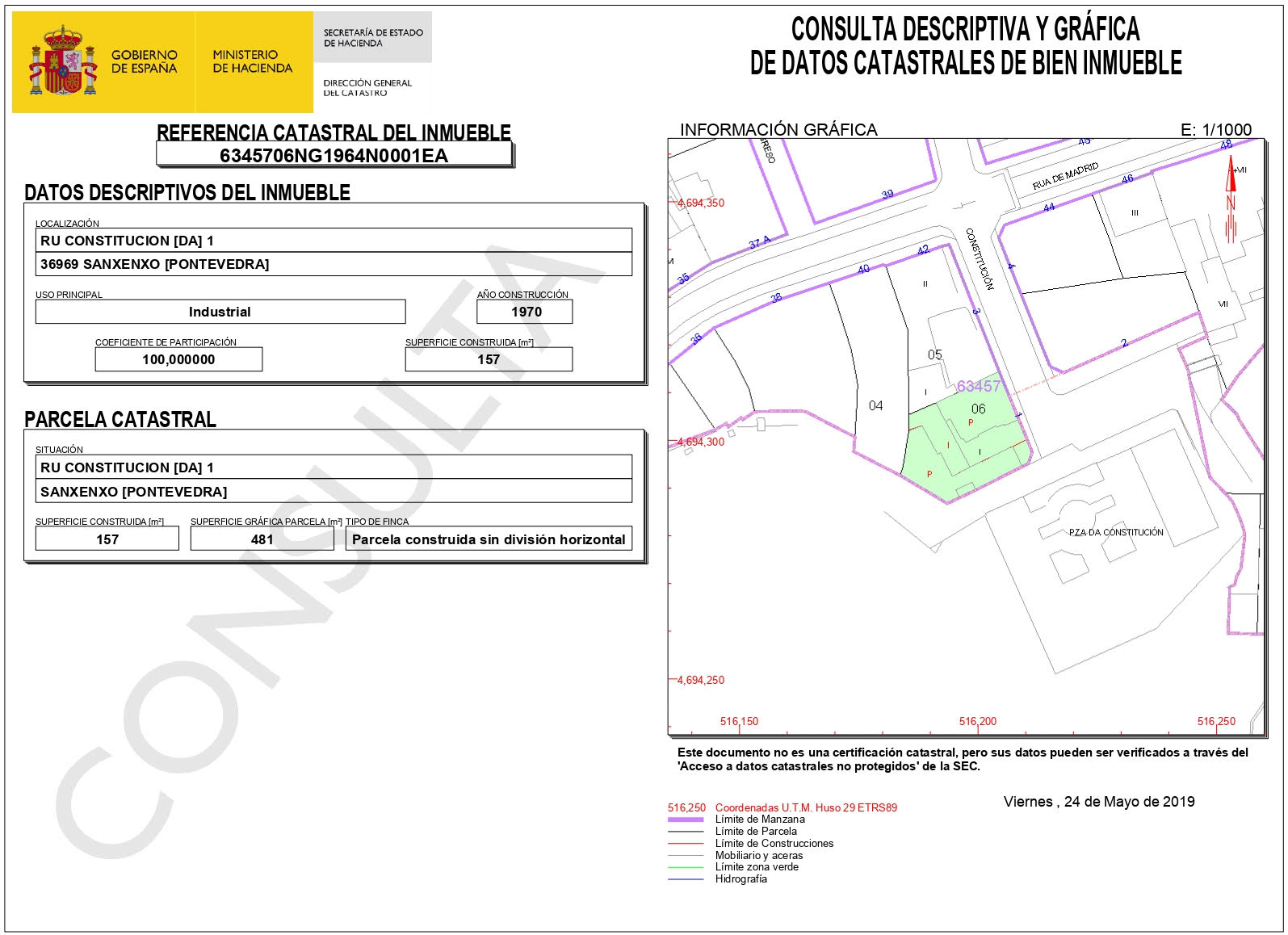 El Alcalde firma en la notaría de Sanxenxo la escritura de compra-venta de una parcela de 166m2 junto al parque y la Playa de Panadeira