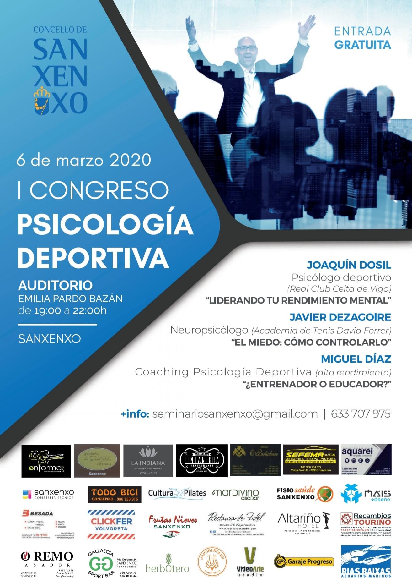 SANXENXO ACOGERÁ EL PRIMER CONGRESO DE PSICOLOGÍA DEPORTIVA Y EL PRIMER CONGRESO DE ARTES MARCIALES.