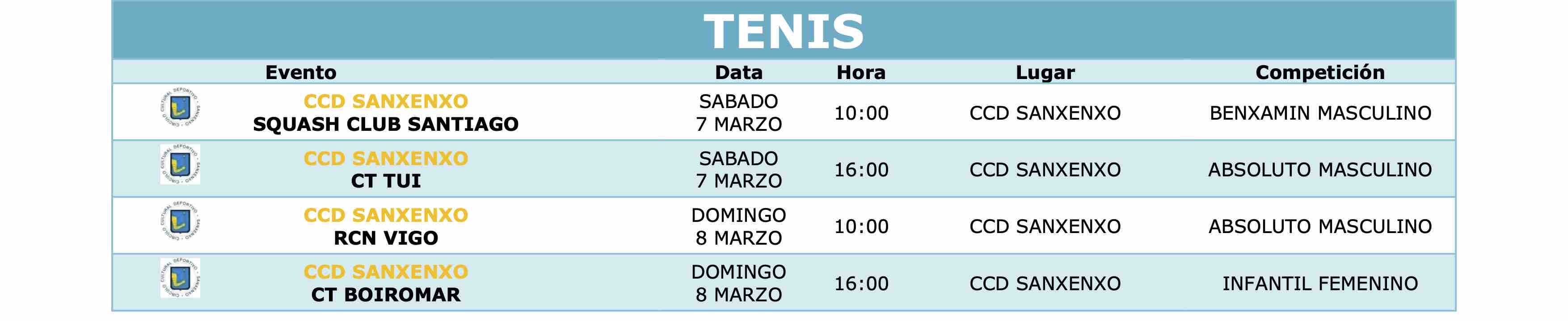 AXENDA DEPORTIVA DA FIN DE SEMANA