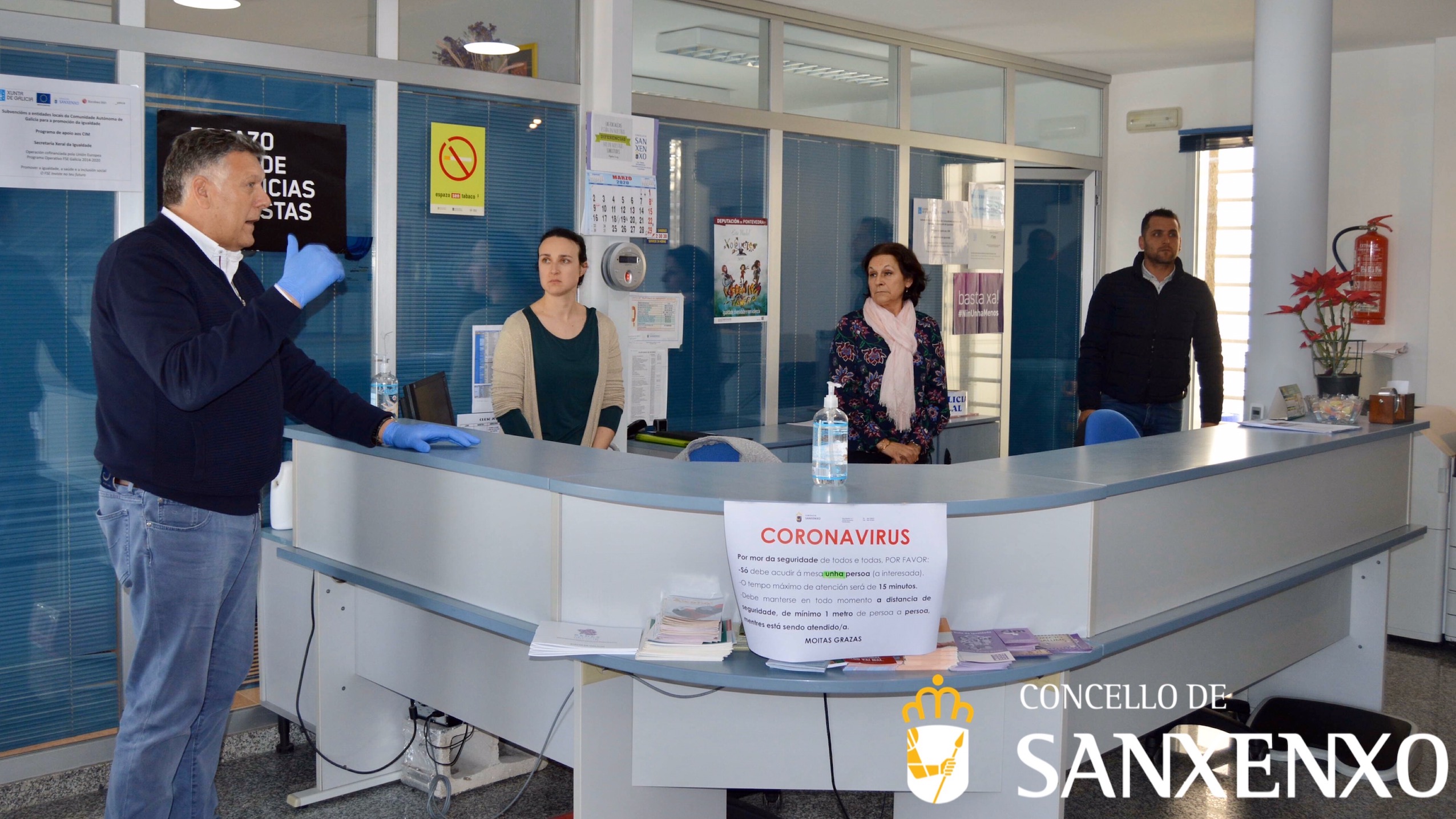SANXENXO AMPLÍA O CONTROL POLICIAL NAS RÚAS E REFORZA A LIMPEZA DE RÚAS E EDIFICIOS MUNICIPAIS CON TRABALLOS DE DESINFECCIÓN