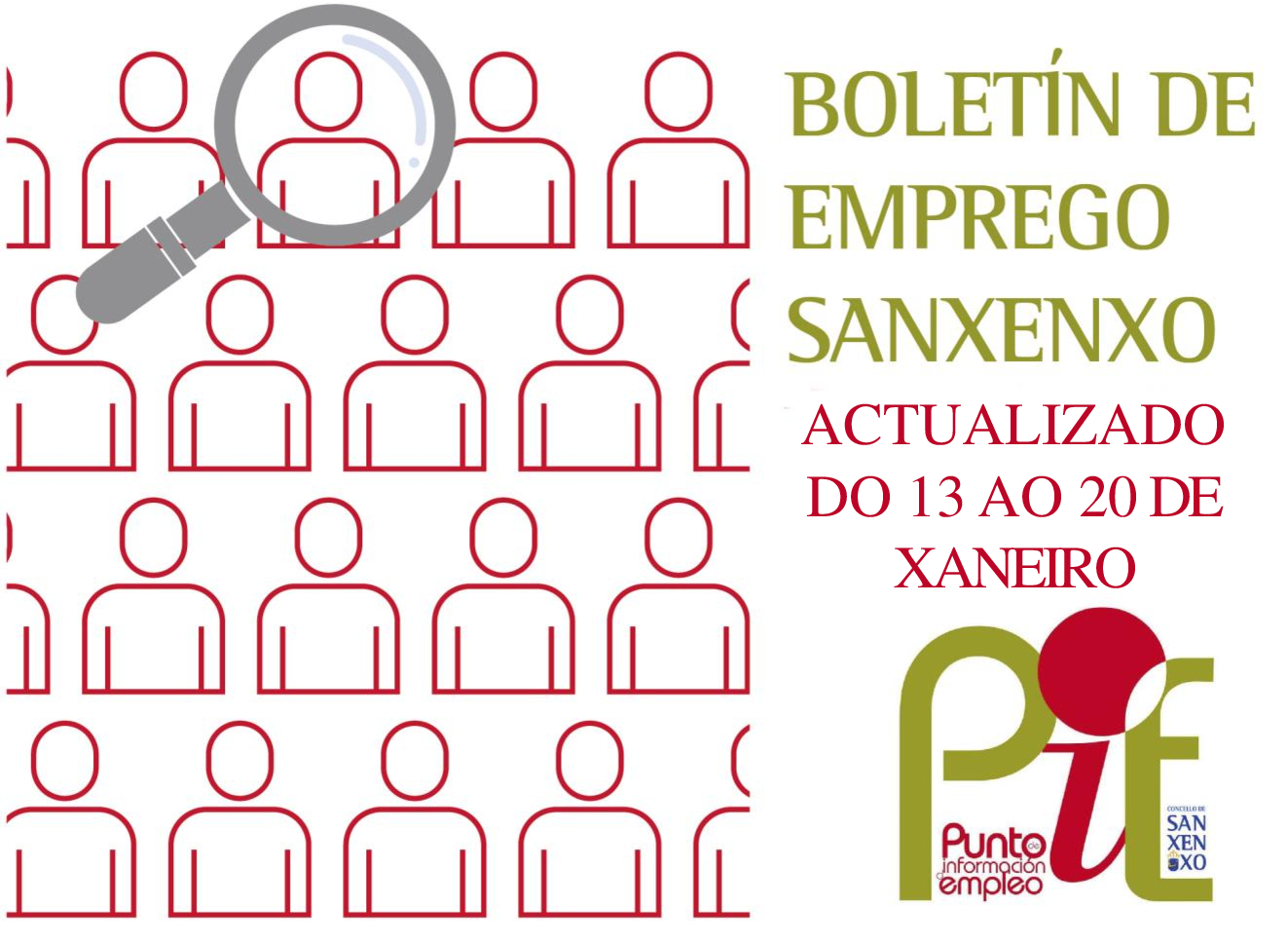 BOLETÍN DE EMPREGO ACTUALIZADO DO 13 AO 20 DE XANEIRO