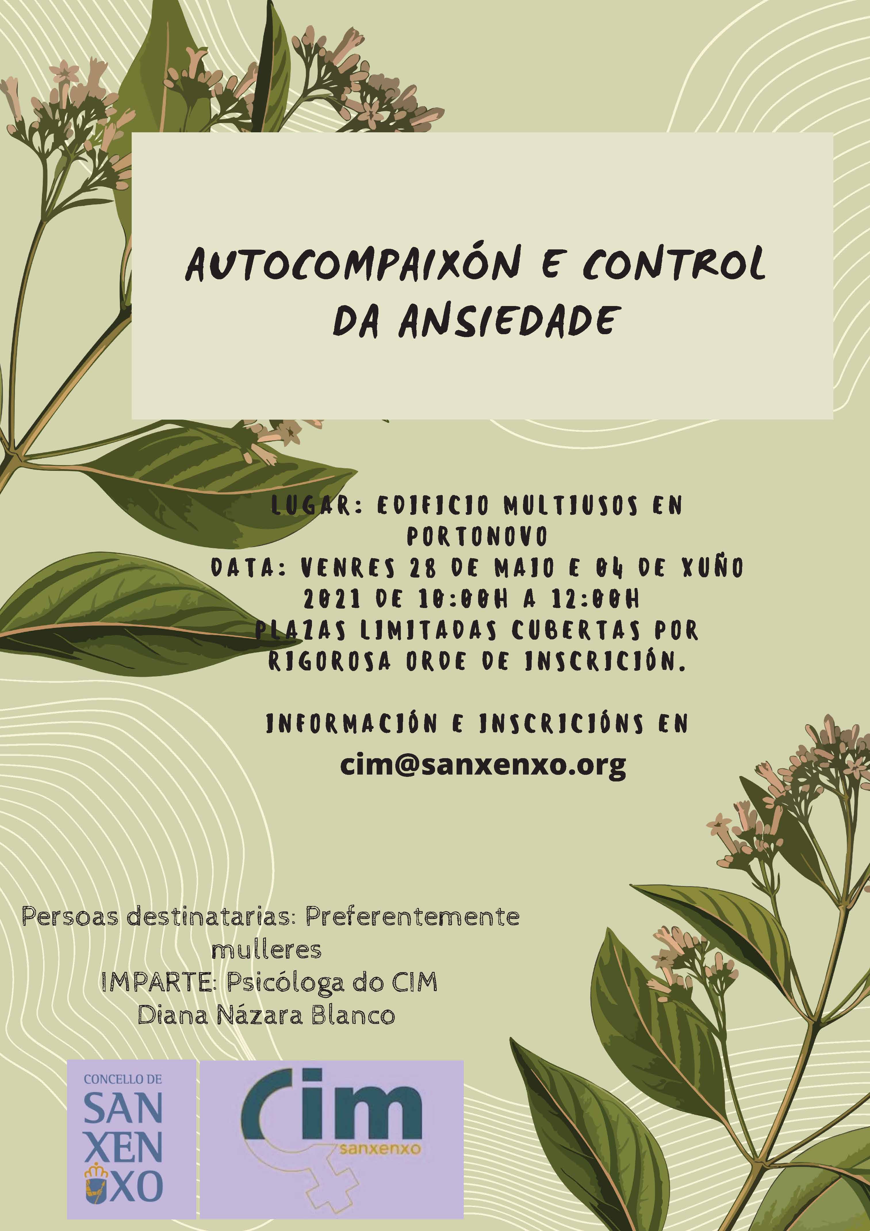 AUTOCOMPAIXON E CONTROL DA ANSIEDADE