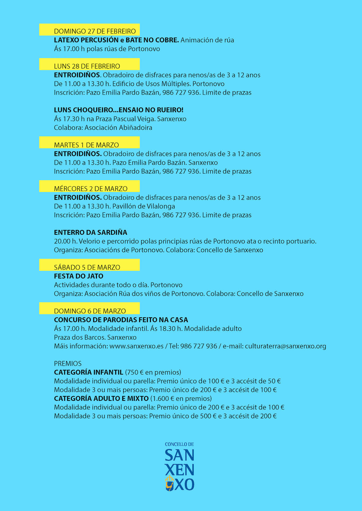 Entroido Sanxenxo 2022 programa Pagina 2