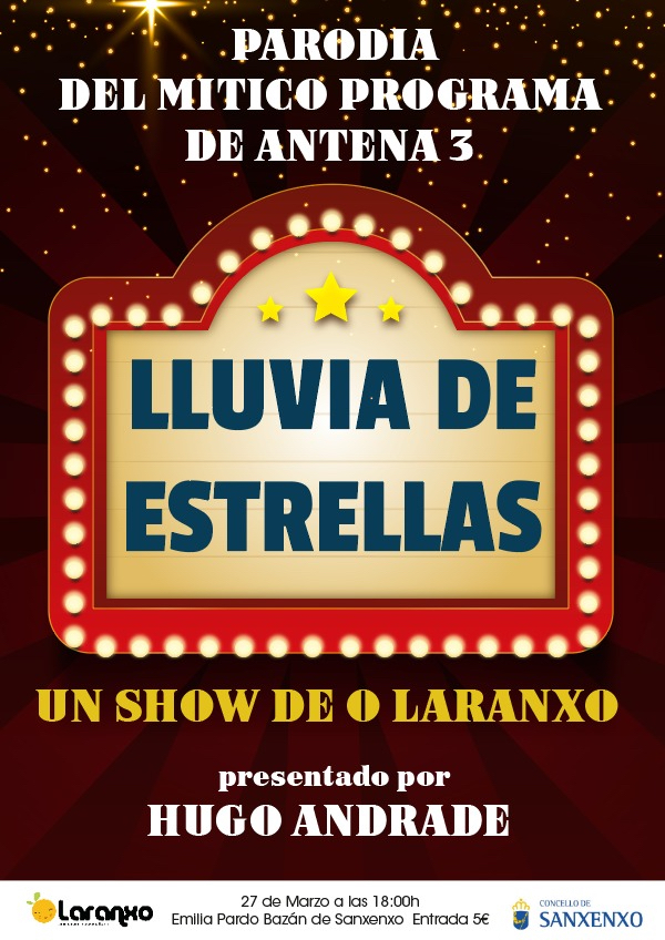 TEATRO O LARANXO REPRESENTA ESTE DOMINGO EN SANXENXO “LLUVIA DE ESTRELLAS”, UN ESPECTÁCULO DINÁMICO Y FAMILIA CON LA MÚSICA COMO HILO CONDUCTOR 
