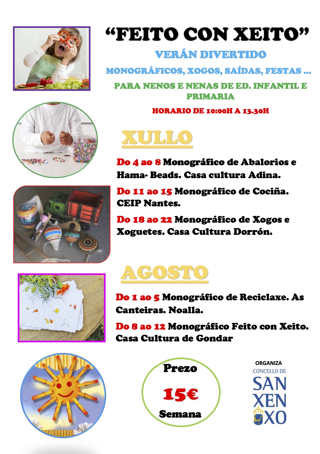 SANXENXO PORÁ EN MARCHA EN XULLO E AGOSTO O CICLO DE MONOGRÁFICOS 
