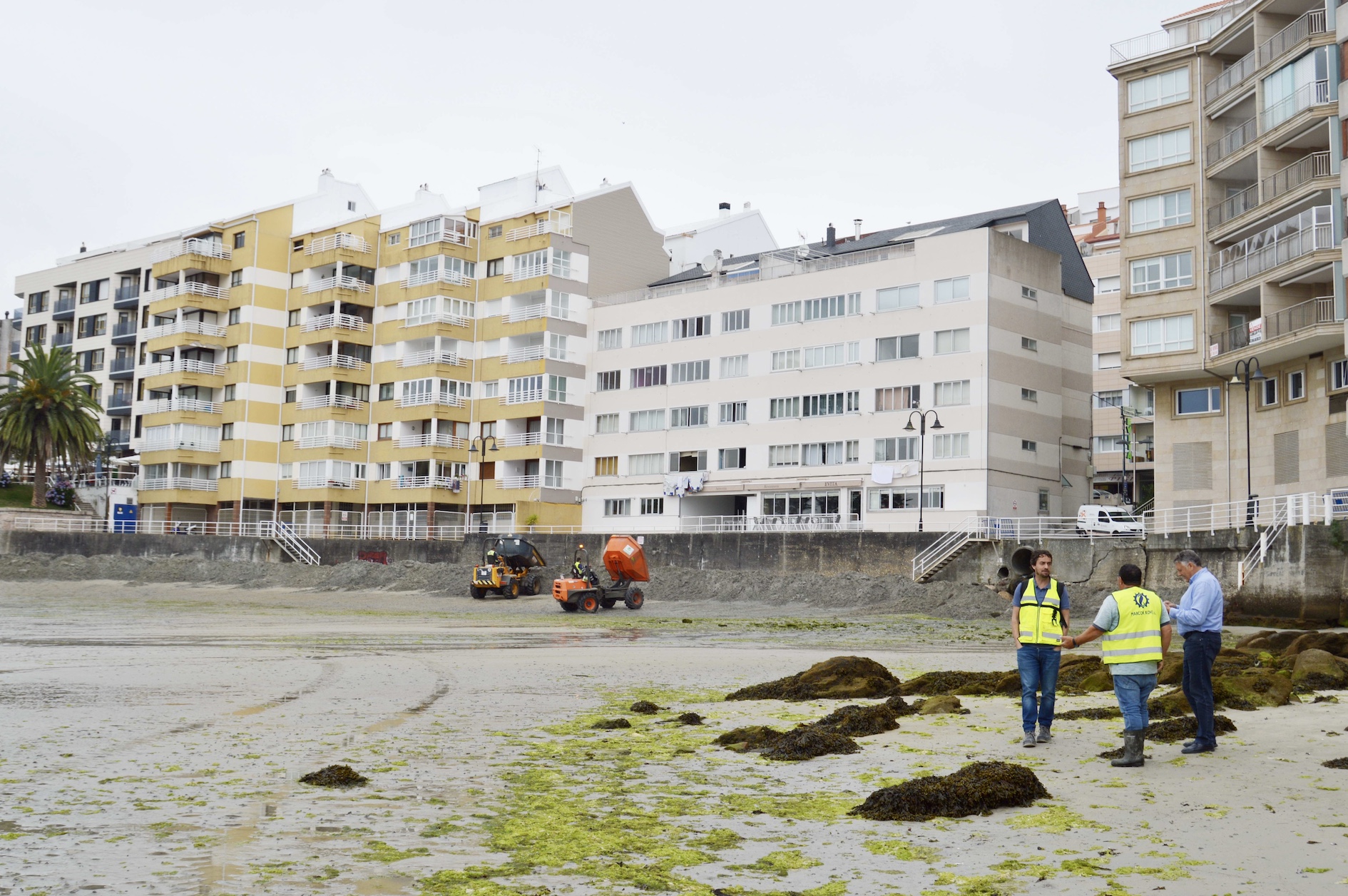 NAUTA SANXENXO COMIENZA LOS PRIMEROS APORTES DE ARENA EN LA PLAYA DE LAVAPANOS TRAS CONCLUIR EN A CARABUXEIRA