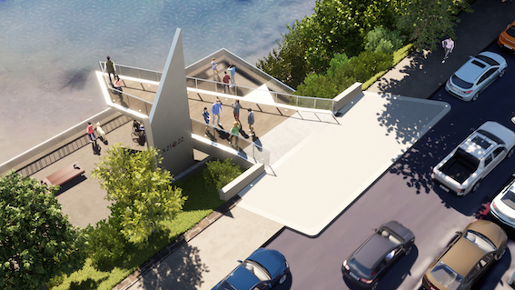 COSTAS DA LUZ VERDE EJECUCIÓN DE UN NUEVO MIRADOR EN FORMA DE VELERO AL FINAL DEL PASEO DE SILGAR