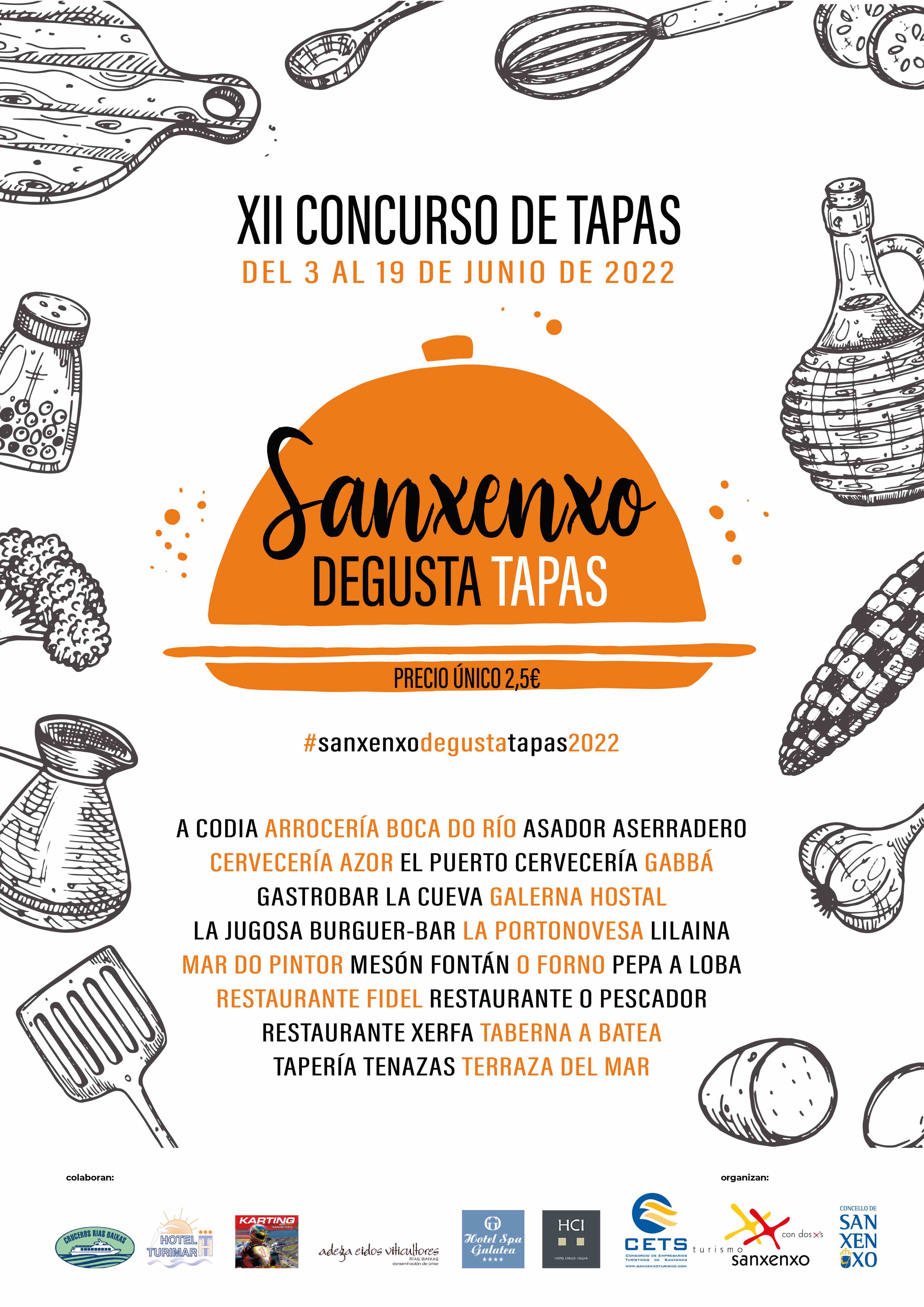 “SANXENXO DEGUSTA TAPAS” COMIENZA ESTE VIERNES EN 21 LOCALES Y CON 31 PROPUESTAS GASTRONÓMICAS DIFERENTES