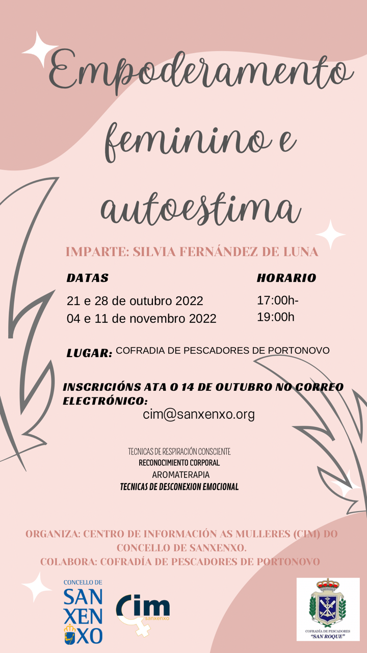EL CIM DE SANXENXO INICIA SU PROGRAMACIÓN CON TALLERES Y FORMACIÓN SOBRE IGUALDAD Y EMPODERAMIENTO FEMENINO