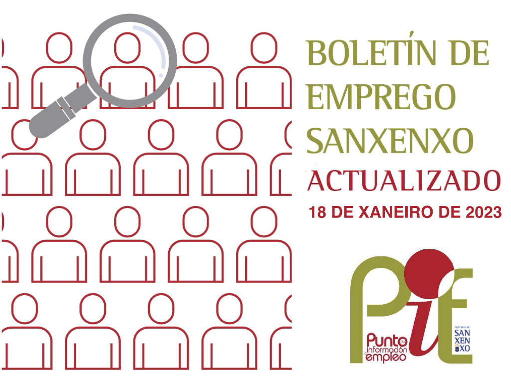 BOLETÍN DE EMPREGO ACTUALIZADO A 18 DE XANEIRO DE 2023