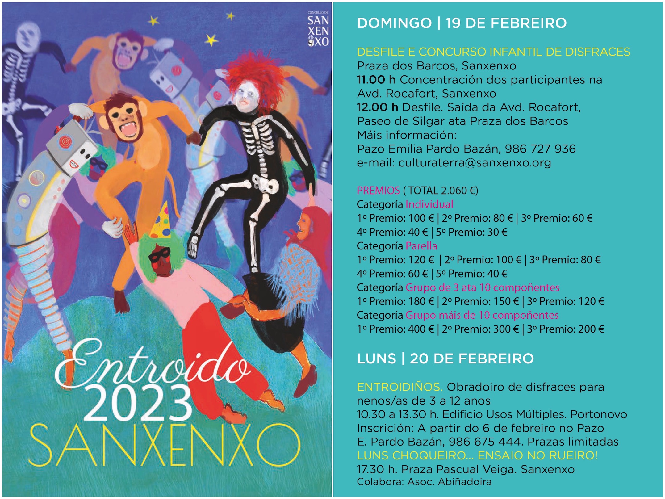 O DESFILE INFANTIL DE DISFRACES ABRE O PROGRAMA DE ENTROIDO EN SANXENXO CON MÁIS DE 2.000 EUROS EN PREMIOS