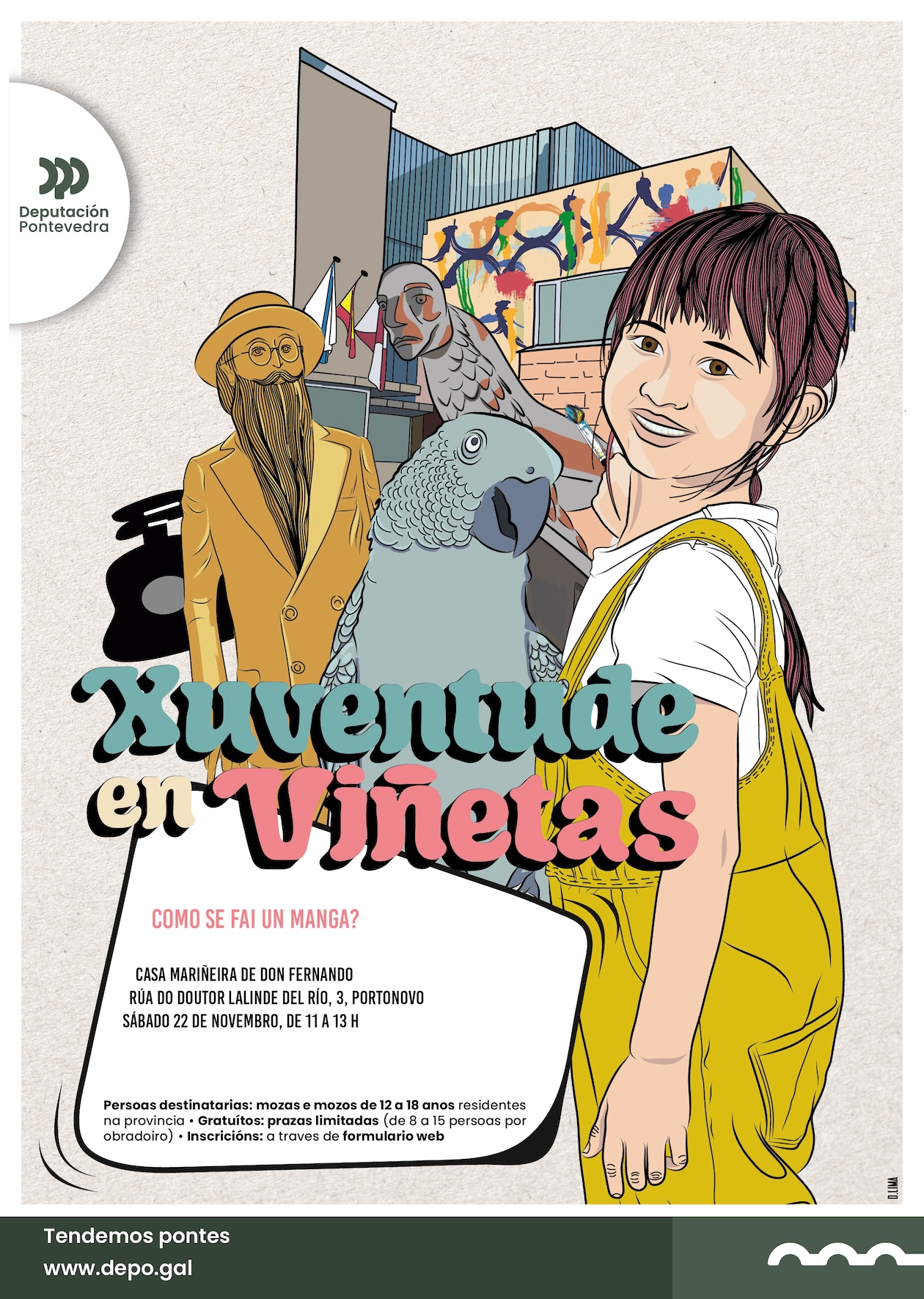 LA CASA MARIÑEIRA DE DON FERNANDO ACOGE EL TALLER GRATUITO “¿CÓMO SE HACE UN MANGA?”