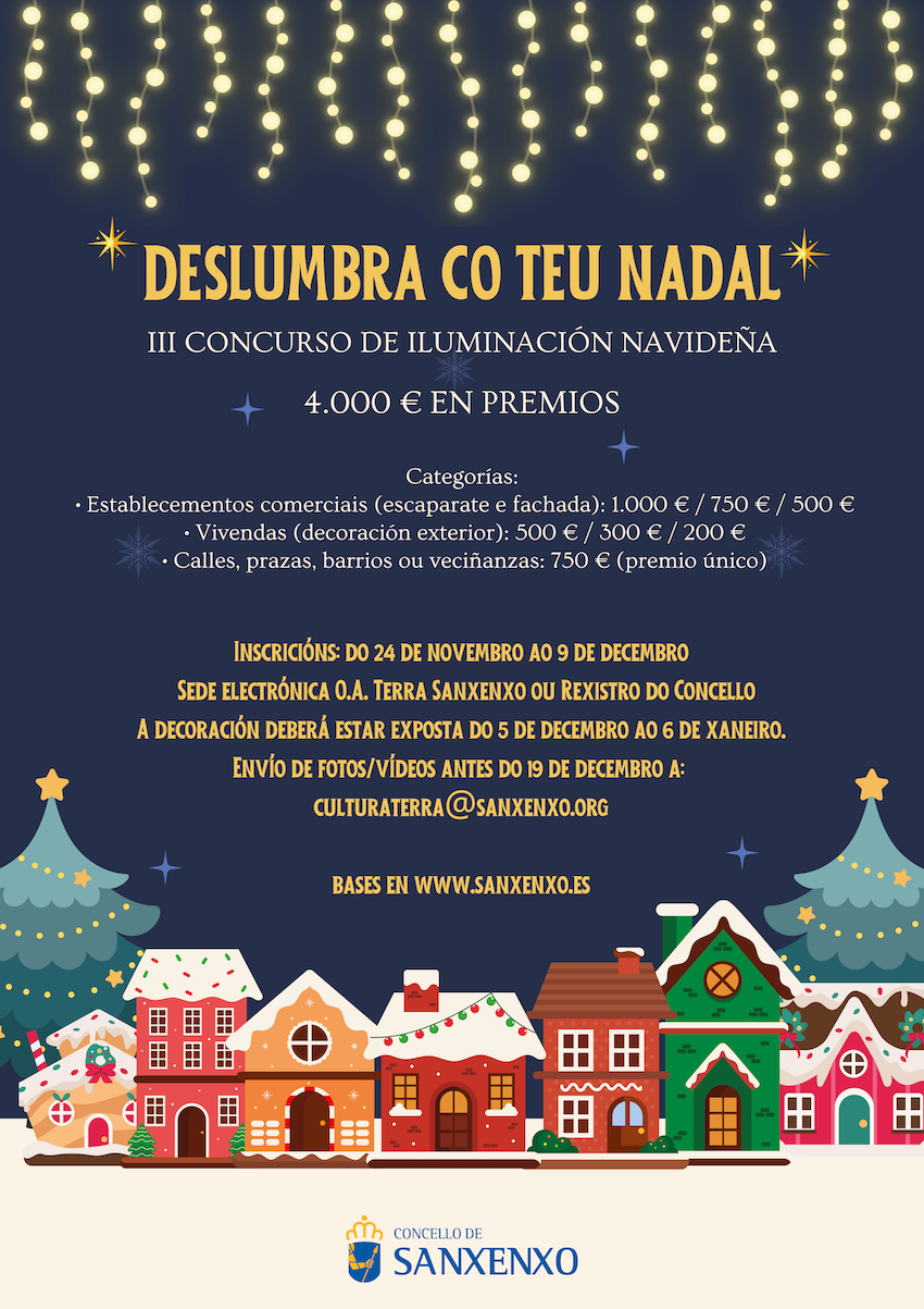 EL CONCELLO REPARTIRÁ 4.000 EUROS EN PREMIOS EN EL CONCURSO DE ILUMINACIÓN “DESLUMBRA CO TEU NADAL”