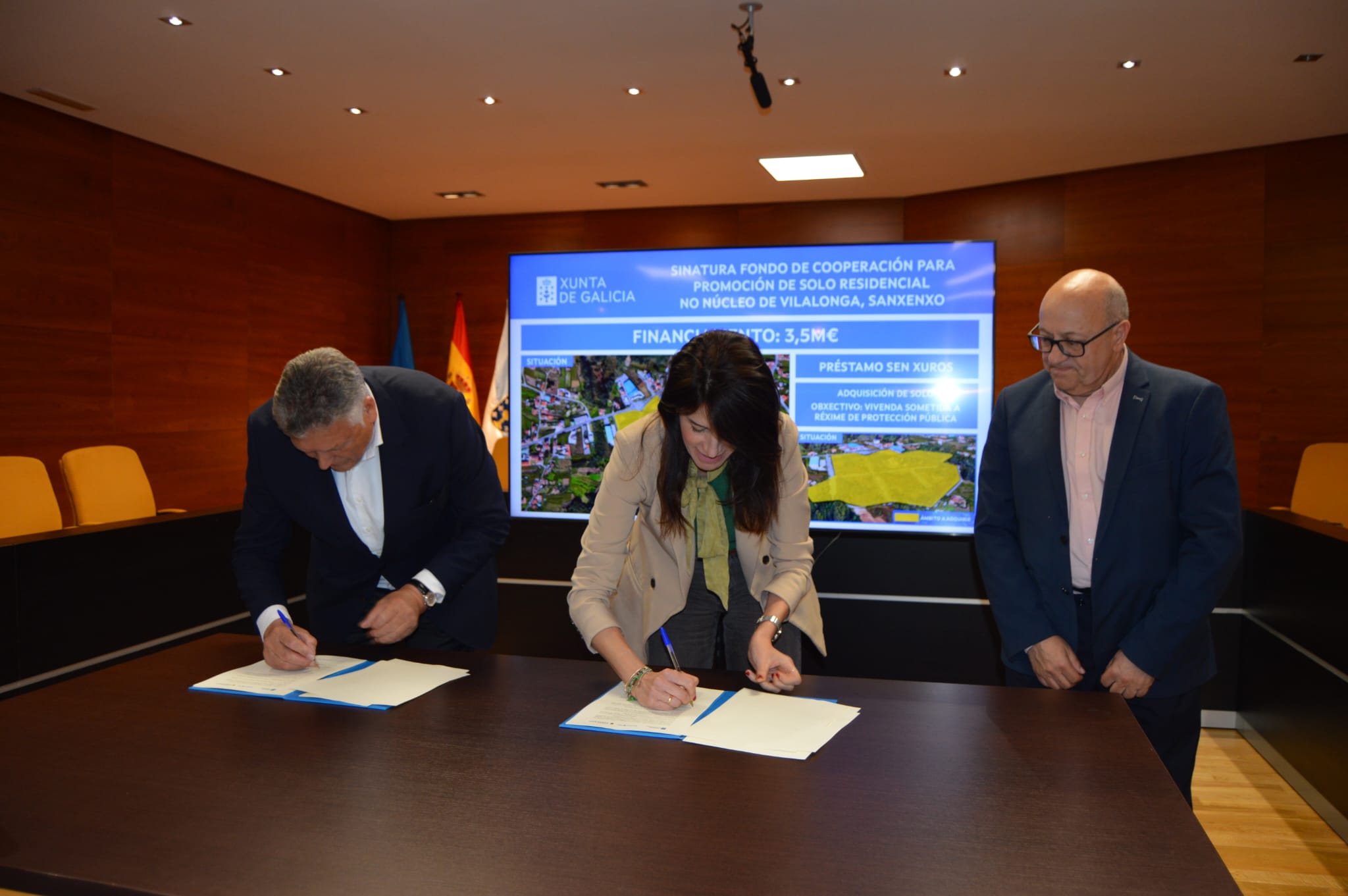 LA XUNTA CONCEDE AL CONCELLO UN PRÉSTAMO DE 3,5 M€ PARA LA ADQUISICIÓN DE UN TERRENO EN VILALONGA PARA VIVIENDA PÚBLICA