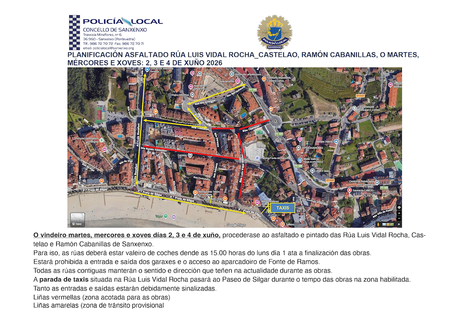 EL CONCELLO MEJORA NUEVE CALLES EN EL CENTRO DE LA VILLA DE SANXENXO Y LA CONEXIÓN CON PORTONOVO
