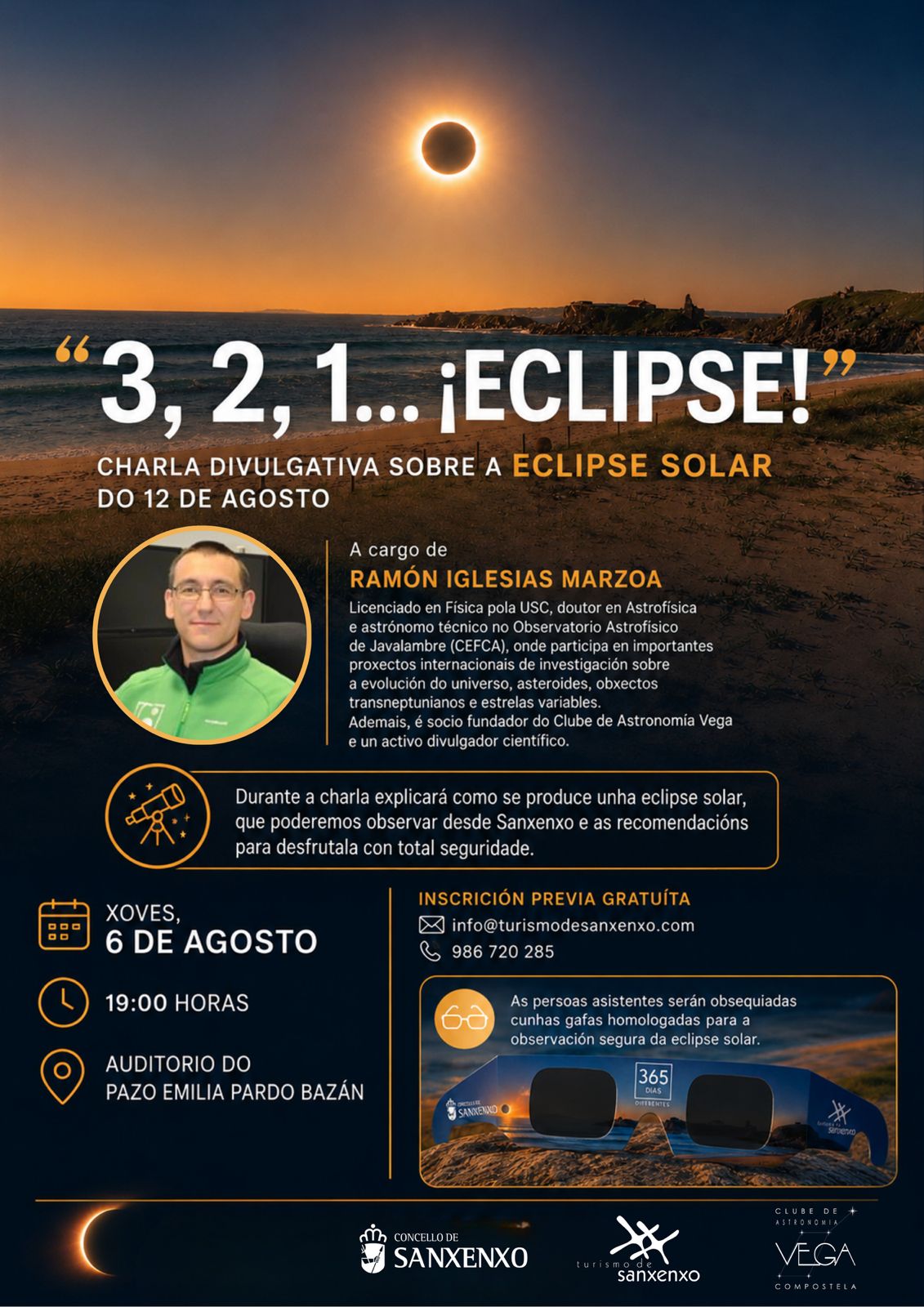 SANXENXO ACOGERÁ UNA CHARLA EXPLICATIVA SOBRE EL EXCLIPSE SOLAR EN EL PAZO EMILIA PARDO BAZÁN