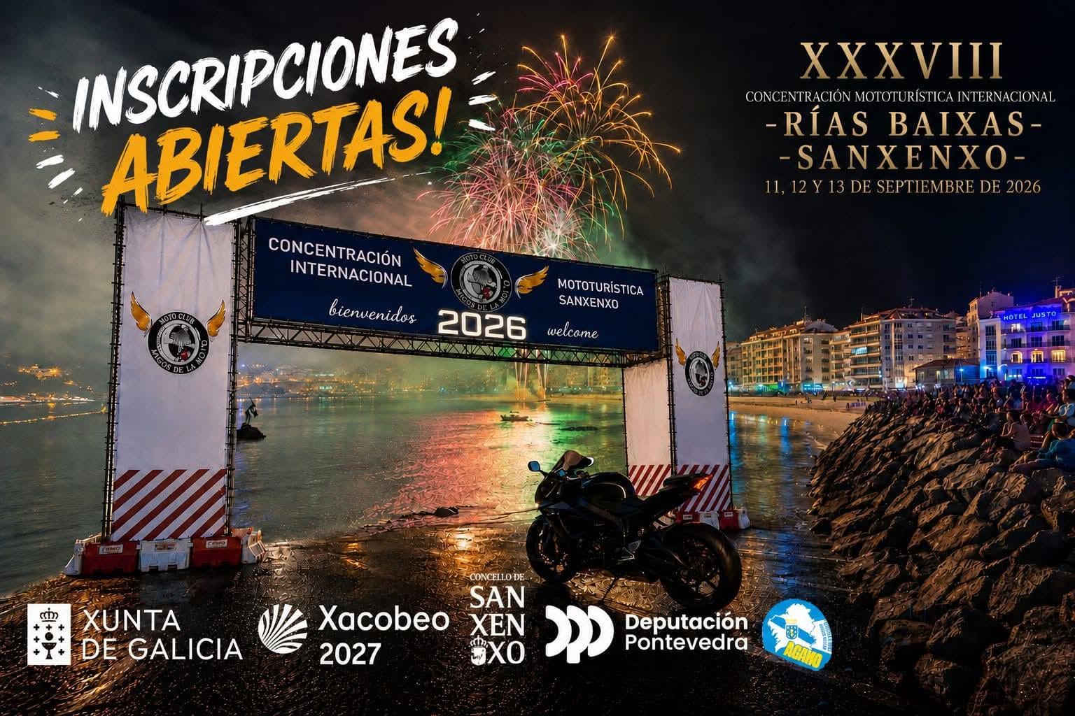 EL MOTO CLUB AMIGOS DE LA MOTO SANXENXO ABRE LAS INSCRIPCIONES PARA LA XXXVIII CONCENTRACIÓN INTERNACIONAL MOTOTURÍSTICA RÍAS BAIXAS